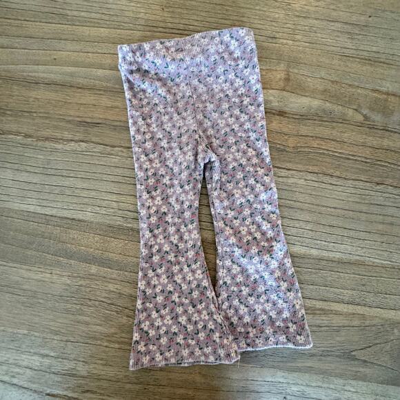 Zara Flower Flared Ribbed Leggings - Size 2 years - Picture 2 of 4
